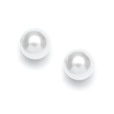 Classic 8mm Pearl Stud Wedding Earrings