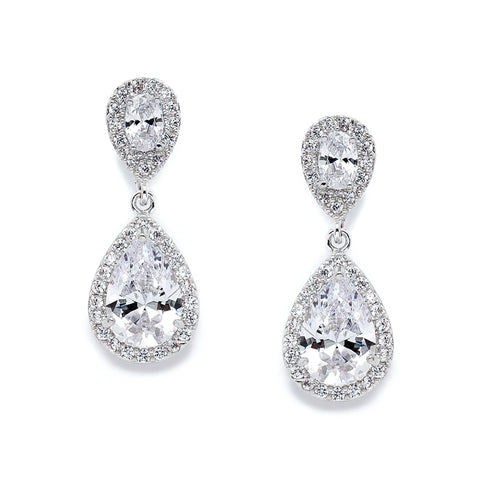 Lustrous Cubic Zirconia Teardrop Earrings