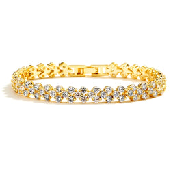 Elegant Gold Cubic Zirconia Wedding or Evening Bracelet