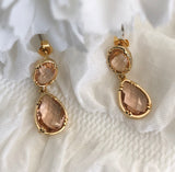 GOLDEN PEACH DUO DROP EARRINGS